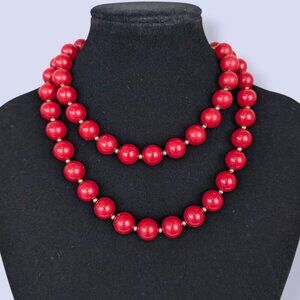 (2/$20) Vintage Red Beaded Necklace